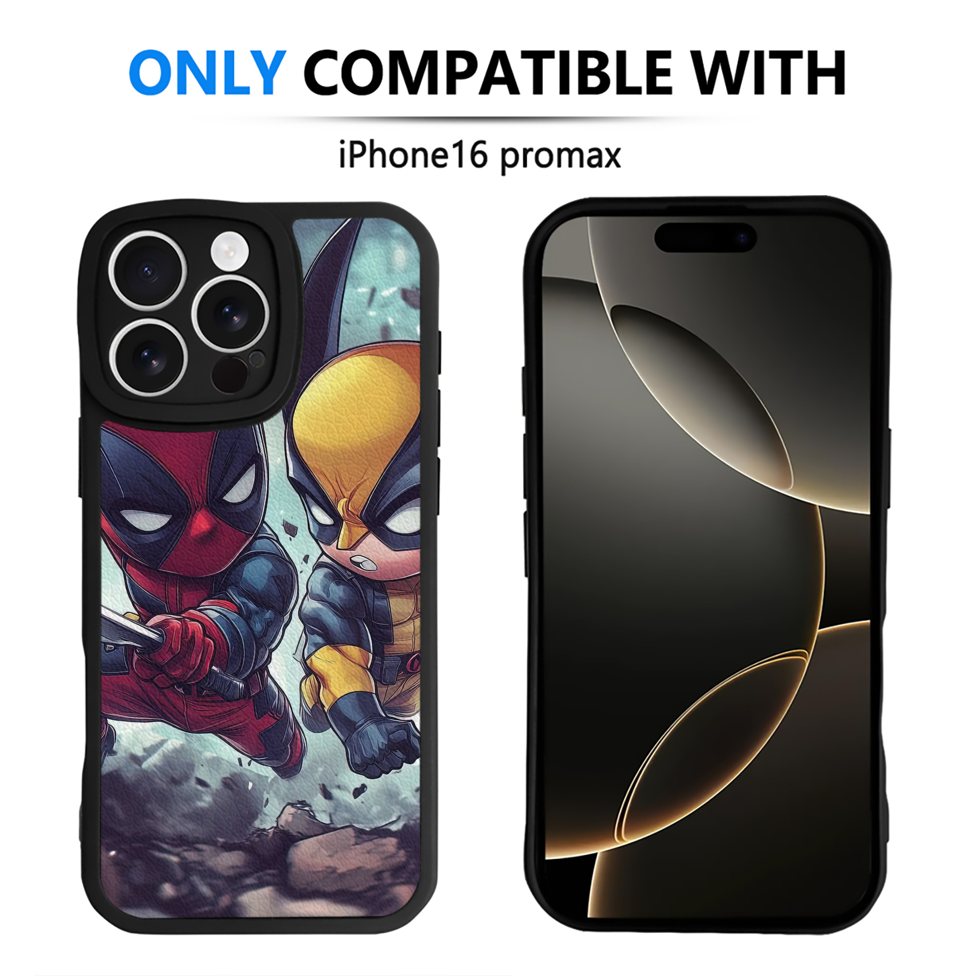 （画像用） Deadpool デッドプール 【iPhone 16シリーズ対応】シリコンスマホケース（レザー調） 材質：シリコン